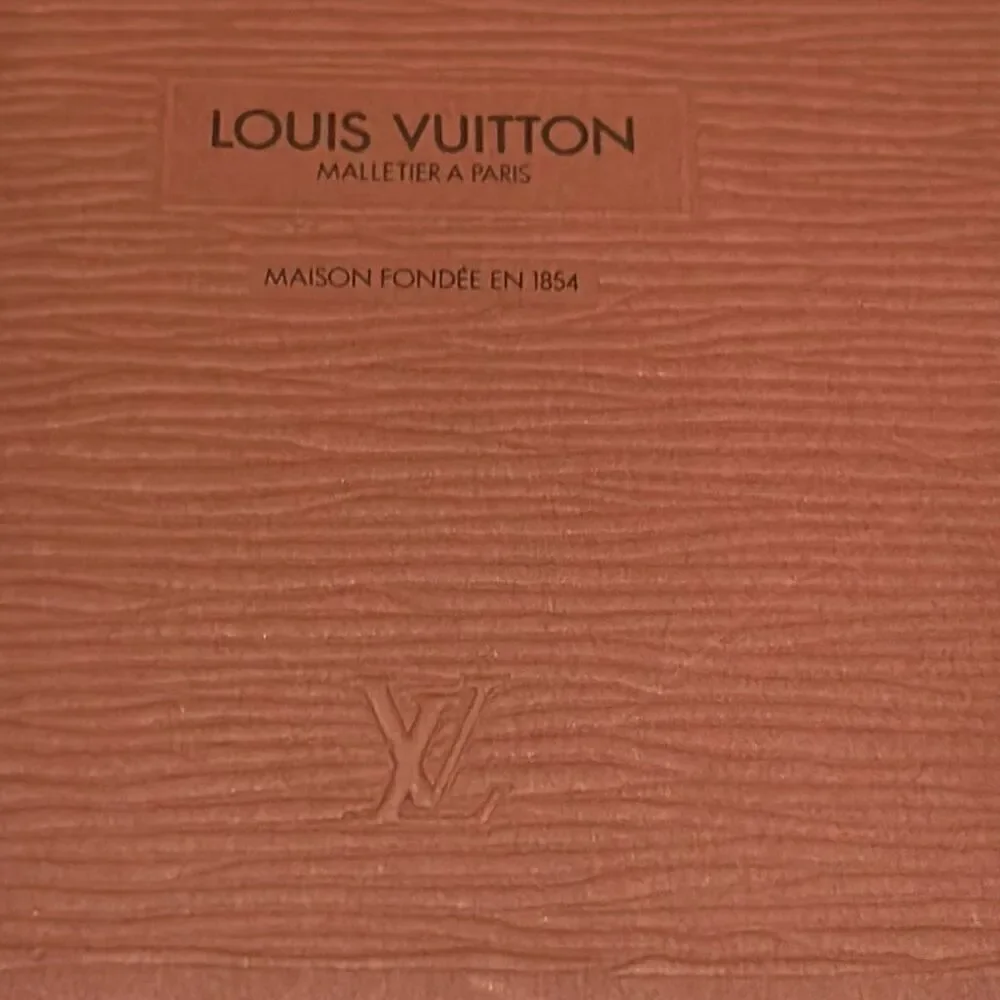 Louis Vuitton LV Rectangle Gift Box Brown Textured Lift Lid Luxe Storage Display